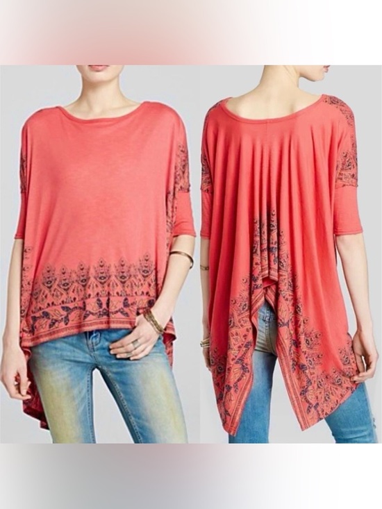 Free People Tops - < Free People Pick Me Up Paisley Oversized Tee Boho Festival >